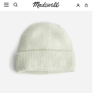 Madewell Wool Blend Knit Beanie Mint Green Celery One Size EUC